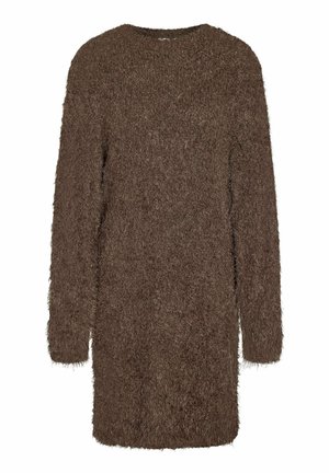 Noisy May, NMSASSY L/S O NECK KNIT DRESS FWD - Tubino - chocolate brown