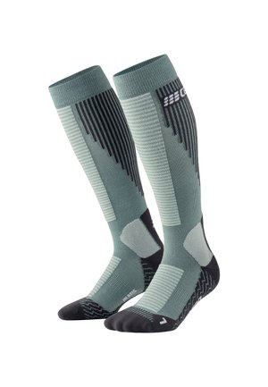 KNEE HIGH SKIING THERMO KOMPRESSION - MADE IN GERMANY - Knee high socks - blue grey