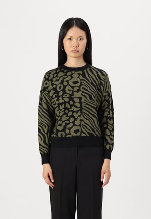 ONLY ONLJENNI ANIMAL PULLOVER - Trui - black/olive night