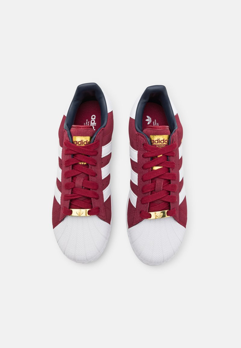 adidas superstar white and burgundy