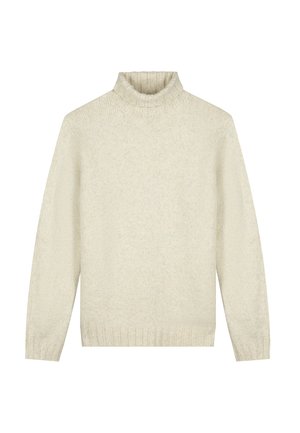 Kremkrāsas turtlenecks džemperis, izgatavots no teksturēta adījuma auduma. Ar garām piedurknēm un ribotām aprocēm un apakšmalu. Vienkāršs, klasiskas dizains.