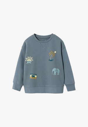 Vertbaudet, VERTBAUDET JUNGEN SWEATSHIRT MIT TIER-MOTIVEN - Sweatshirt - graublau