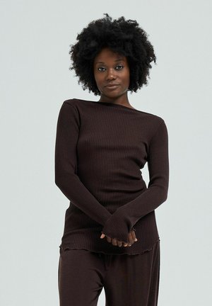 ELEGANTE - Pitkähihainen paita - dark brown