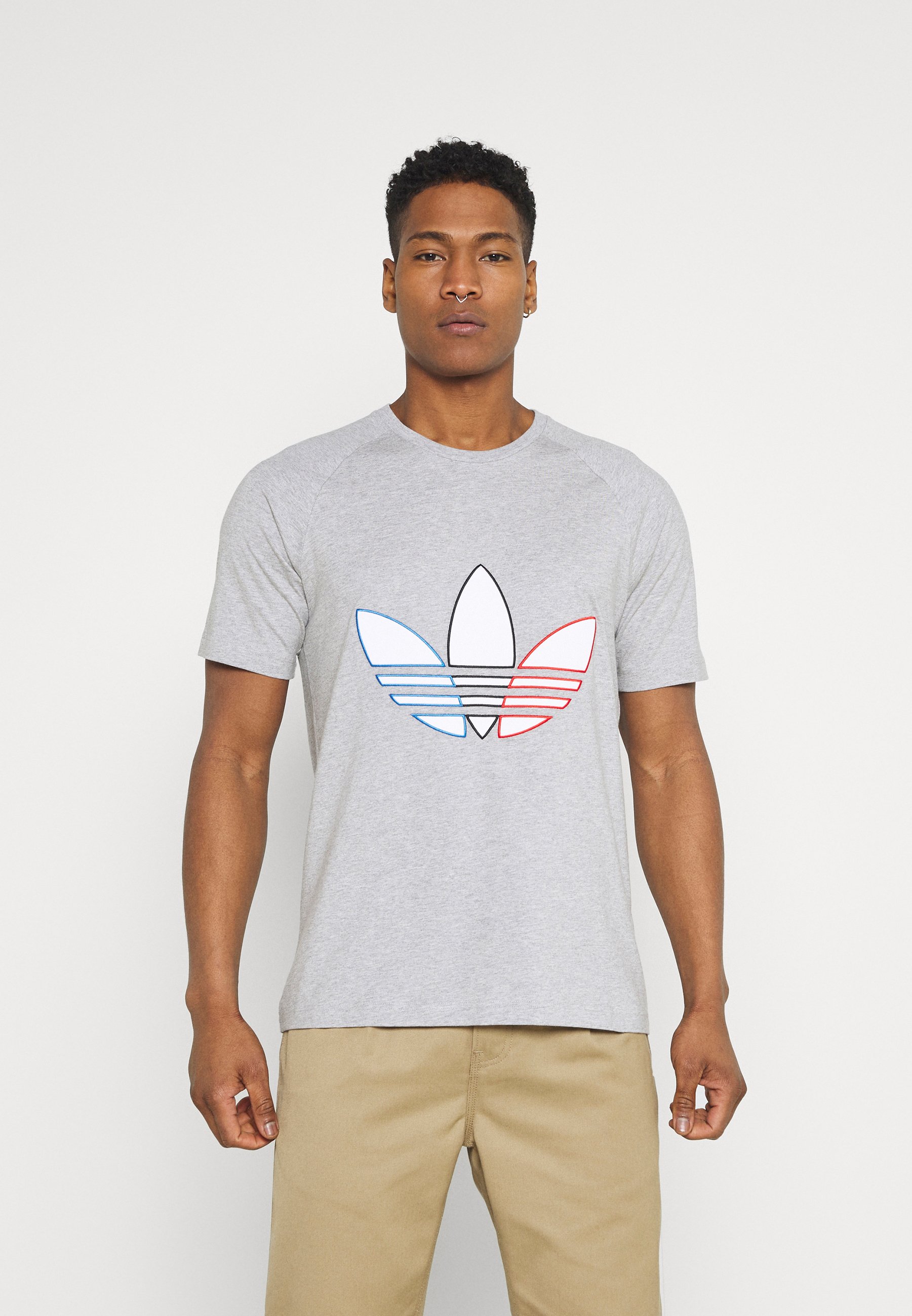 adidas Originals TRICOL TEE UNISEX - Camiseta estampada - medium grey  heather/gris - Zalando.es
