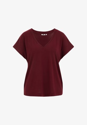 WE Fashion Basic póló - burgundy red