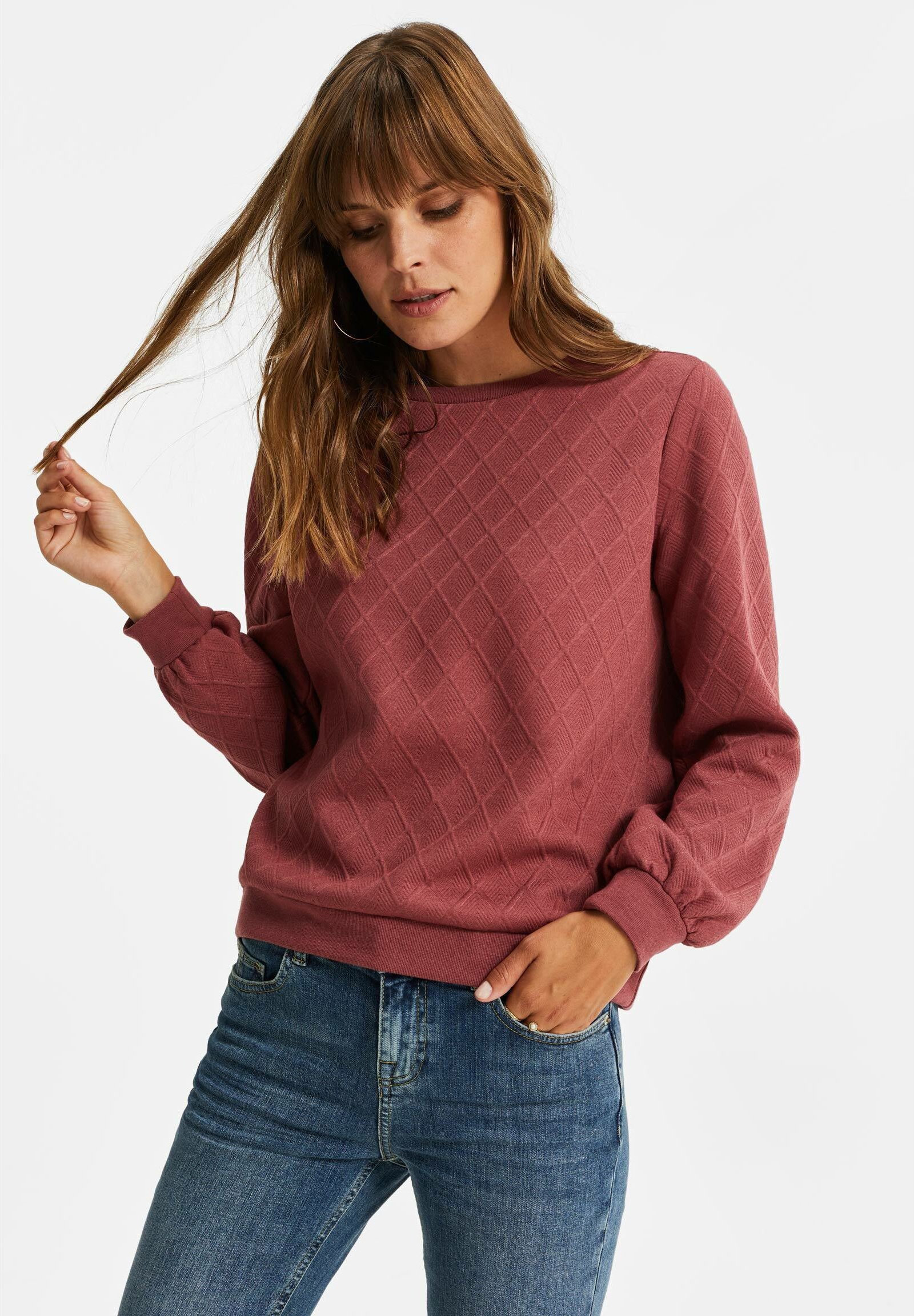 WE Fashion DAMES MET JACQUARD DESSIN. Sweater old rose DAMES JACQUARD SWEATER | 82309435 WE Fashion