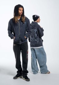 Ed Hardy MONO ACID FLAMING SKULL  - Sweatjakke - charcoal