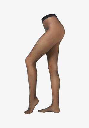 Calzedonia, 50 DEN FISHNET - Strumpfhose - black silver mesh glitter