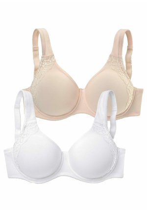 LASCANA, 2 PACK - Underwired bra - puder /weiß