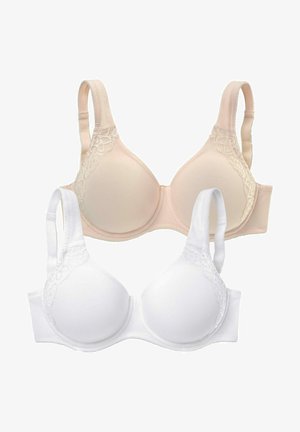 LASCANA, 2 PACK - Underwired bra - puder /weiß