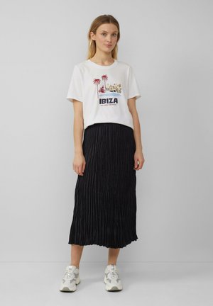 FLIESSENDER MIDI MIT ELASTIKBUND - Pleated skirt - schwarz
