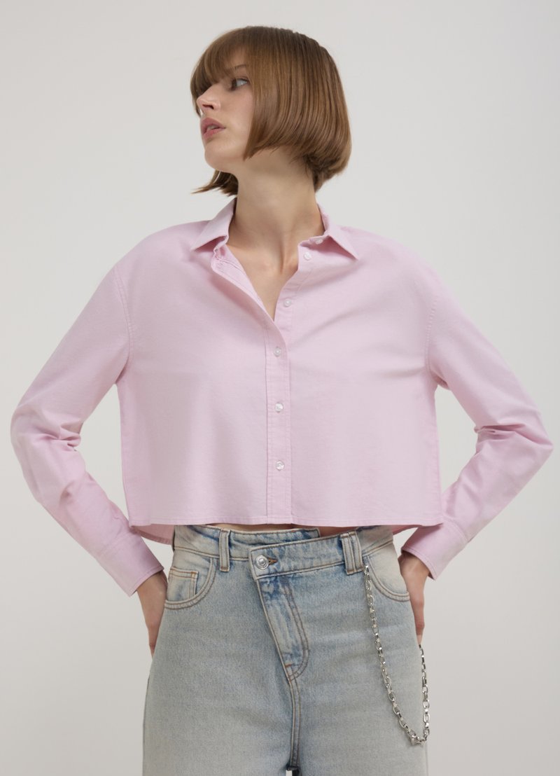 Calliope CROP TINTA UNITA - Hemdbluse - rosa