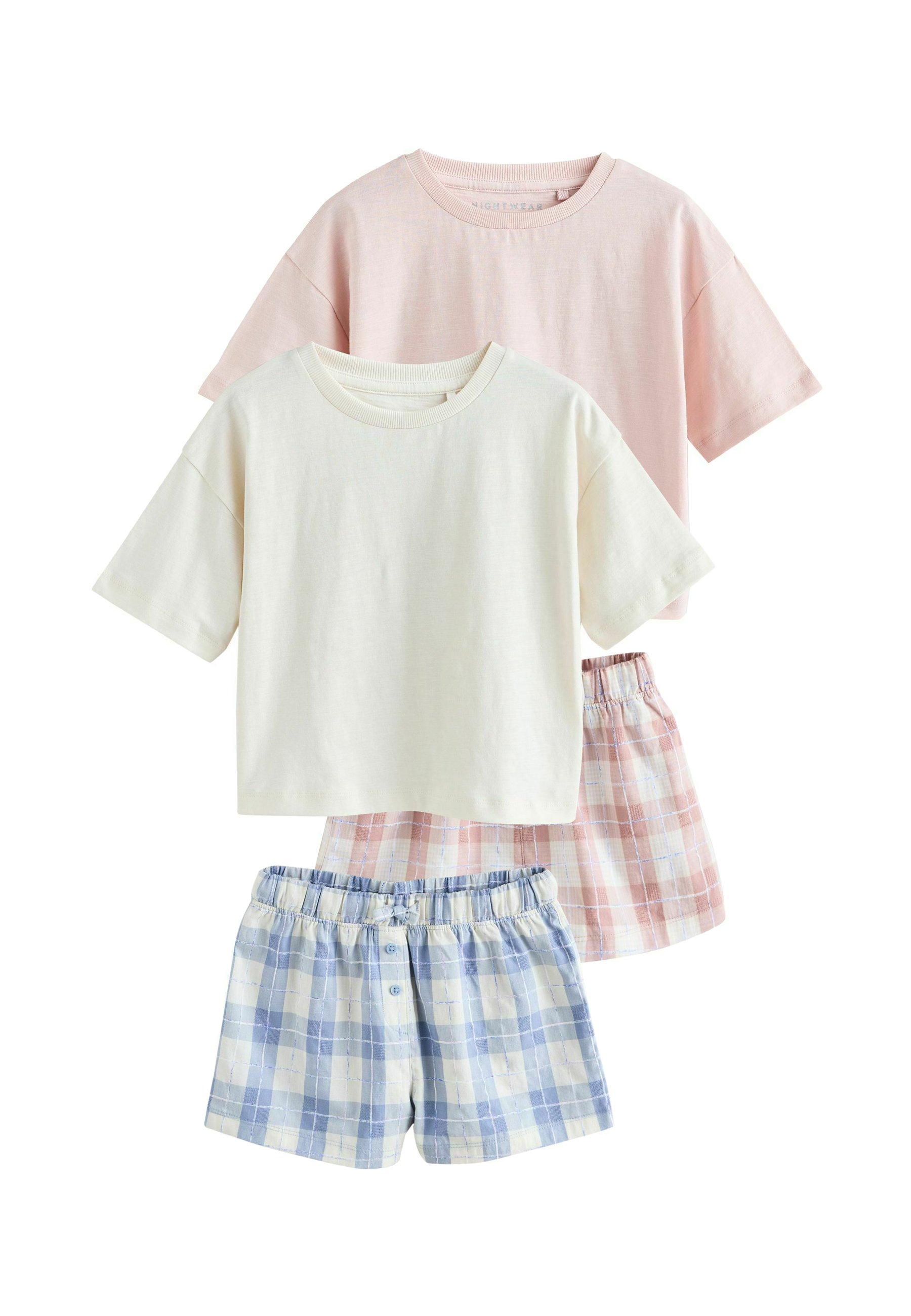 Meisjes Zwart en Roze Tartan Check Korte Pyjama Set Pjs Voor Kinderen, Zwart, 12-13 jaar