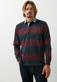 Next Pólóing - navy blue burgundy red stripe