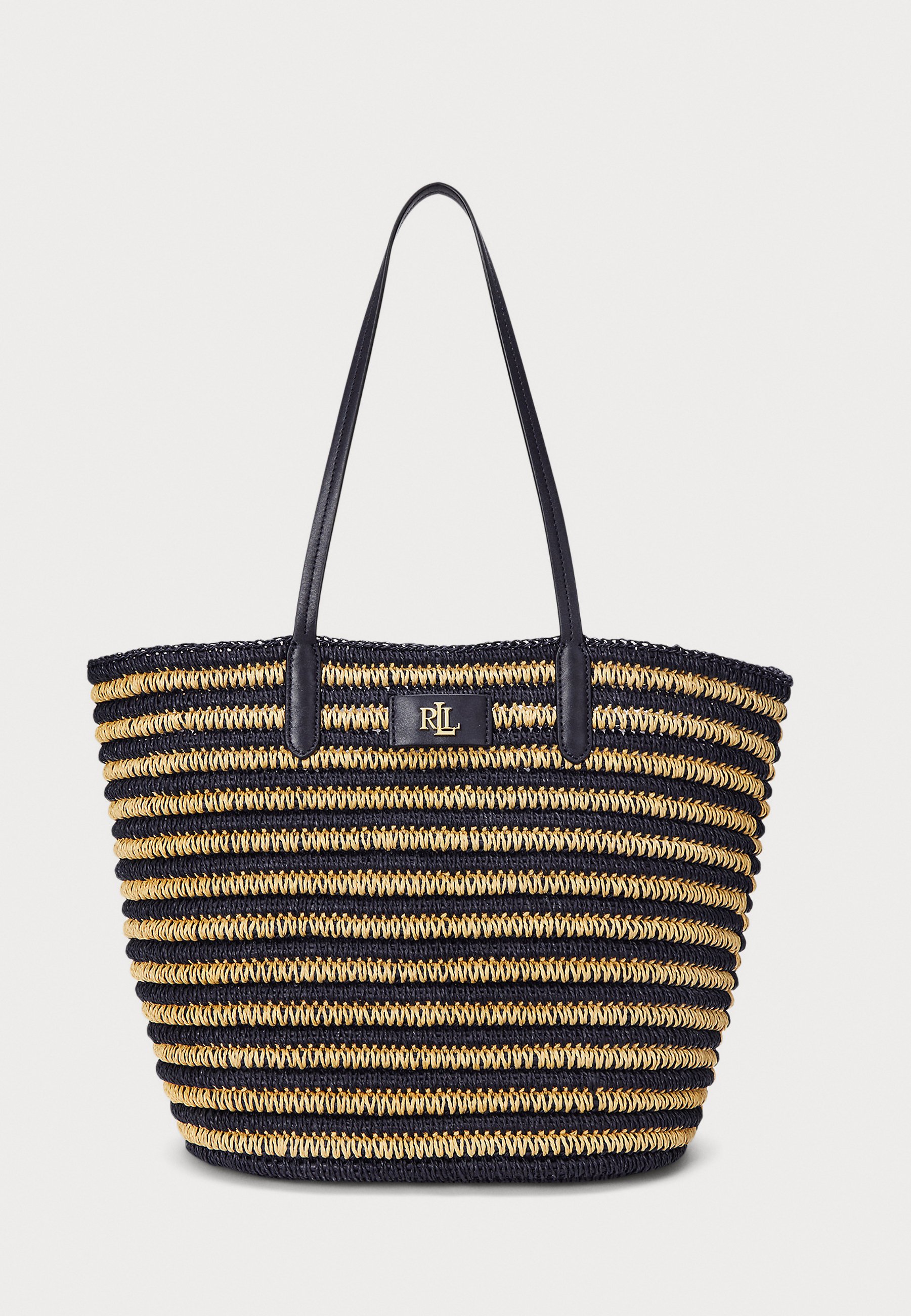 Ralph Lauren★Striped Straw Medium Brie Tote Bag Striped Straw Medium Brie Tote Bag