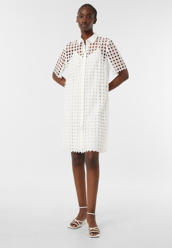 KURZES AUS MIT - Blusenkleid - weiß