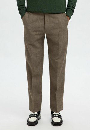 REGULAR FIT  - Suit trousers - light brown melange