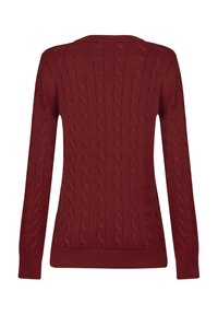 Felix Hardy CABLE V-NECK - Strickpullover - bordeaux
