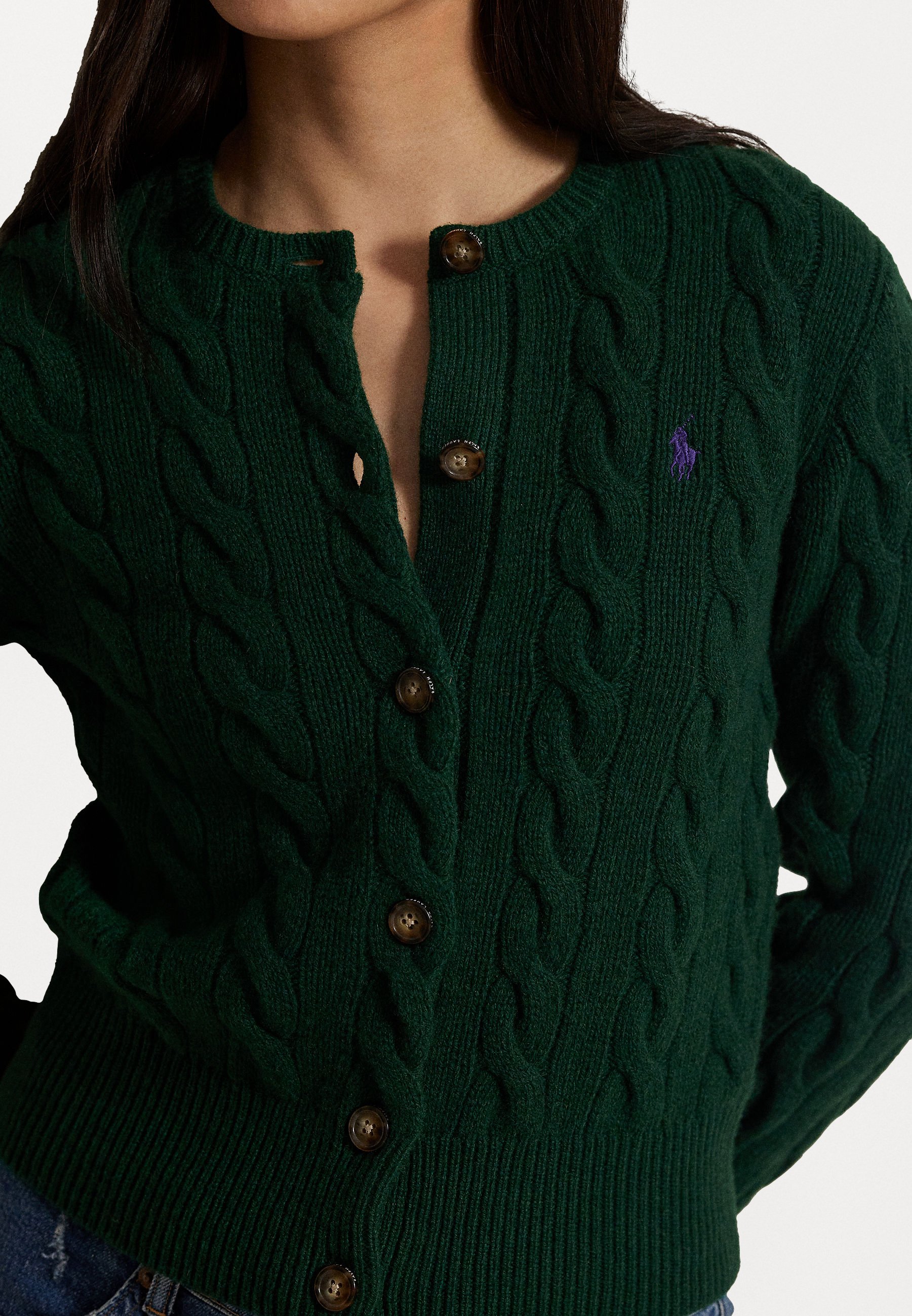 Polo Ralph Lauren CABLE-KNIT WOOL-CASHMERE CARDIGAN Polo Ralph Lauren CABLE-KNIT WOOL-CASHMERE CARDIGAN