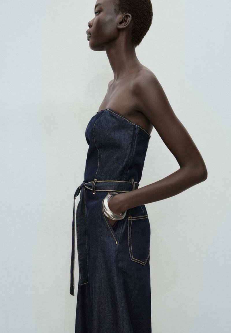 SEMATOMALA Tuta Denim Donna Senza Maniche Y2K - Pantaloni A Zampa, Vita Alta, Chiusura Frontale