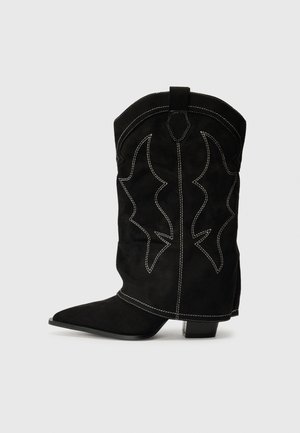 High heeled ankle boots - black