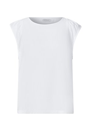 Street One Studio, DROP-SHOULDER BLOUSE SHIRT WITH ROUND NECK - Blouse - white