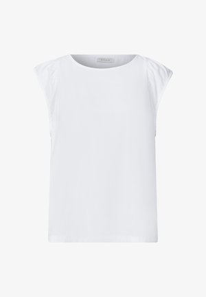 Street One Studio, DROP-SHOULDER BLOUSE SHIRT WITH ROUND NECK - Blouse - white