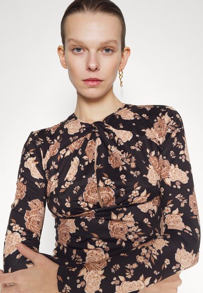 ROKH GATHERED DETAIL - Maglietta a manica lunga - black