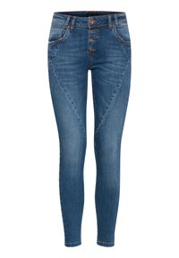 PULZ - PZANNA - Skinny-Farkut - medium blue denim Pienoiskuva 1