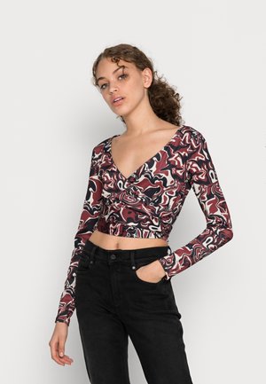 Camisola de manga comprida - beige/brown swirl