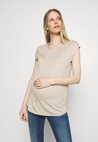 ONLY MATERNITY OLMWILMA - T-shirt estampada - humus/cloud dancer