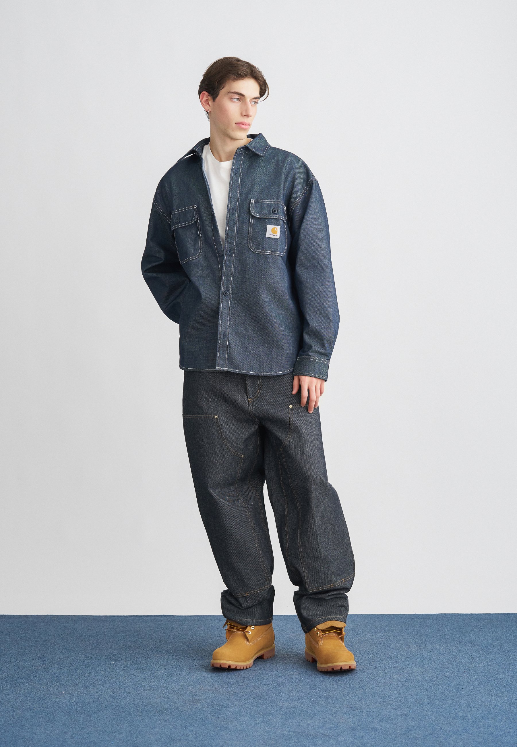 Carhartt WIP DOUBLE KNEE PANT - Relaxed fit jeans - blue rigid