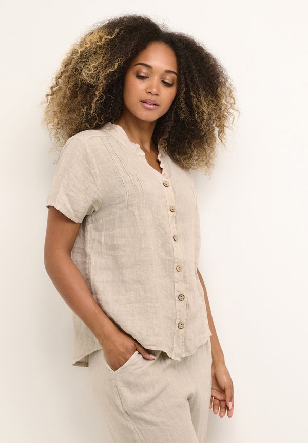 CRBELLIS SHORT SLEEVE - Bluse - crispy sand