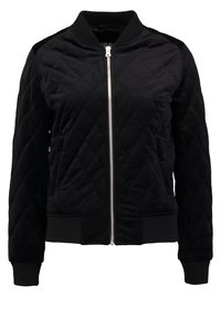 Urban Classics LADIES DIAMOND QUILT VELVET JACKET - Bombera - black