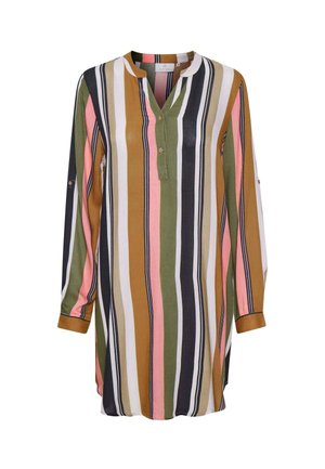 Kaffe Vestido informal - green / pink stripe print