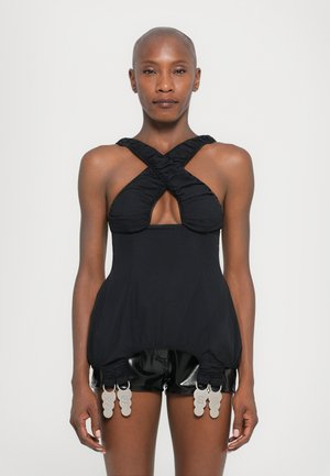PUFF MIDI BELT - Blouse - black