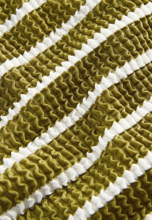 Next Bikini alsók - olive green white stripe crinkle