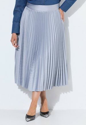 Ulla Popken PLEATED COMFORT WAIST SATIN SKIRT - Falda acampanada - boulder grey