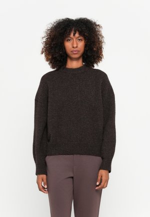 HAIRY CREW NECK  - Jumper - soft chocolate brown melange