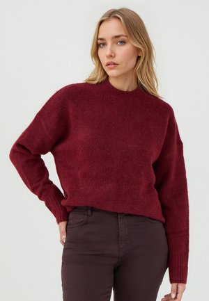 LOOSE FIT CREW NECK - Strickpullover - burgundy