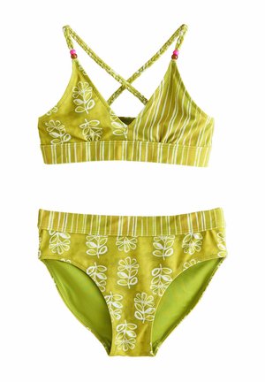 SET - Bikini - olive green woodblock