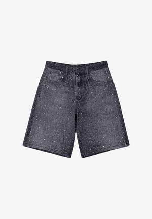 Project X Paris, BERMUDA EN DENIM À STRASS - Shorts di jeans - gris foncé