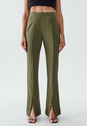 BELINDA SPLIT - Trousers - khaki