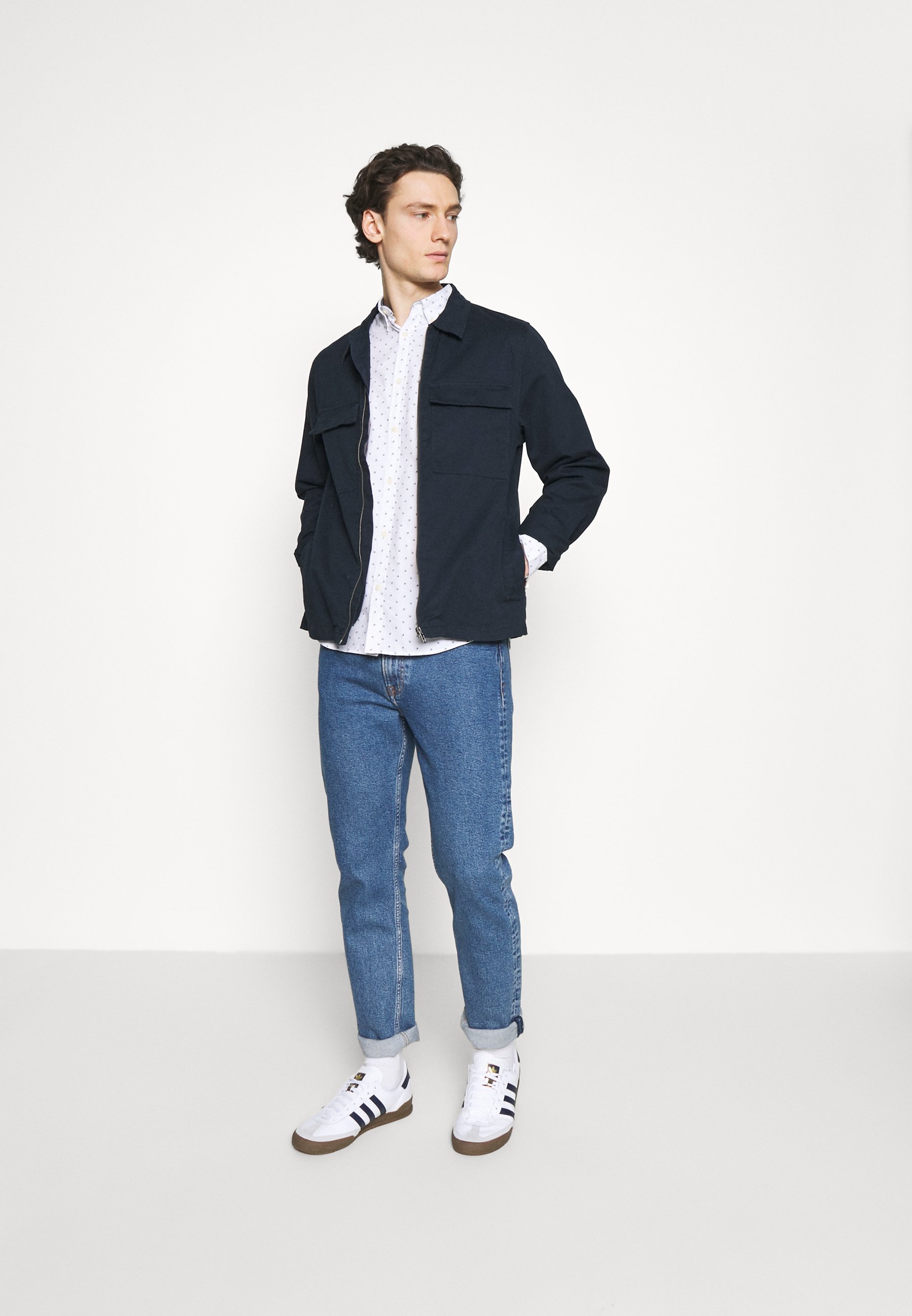 white workwear jacket