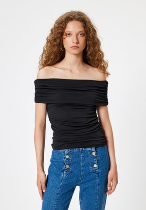 OFF SHOULDER - Printtipaita - black