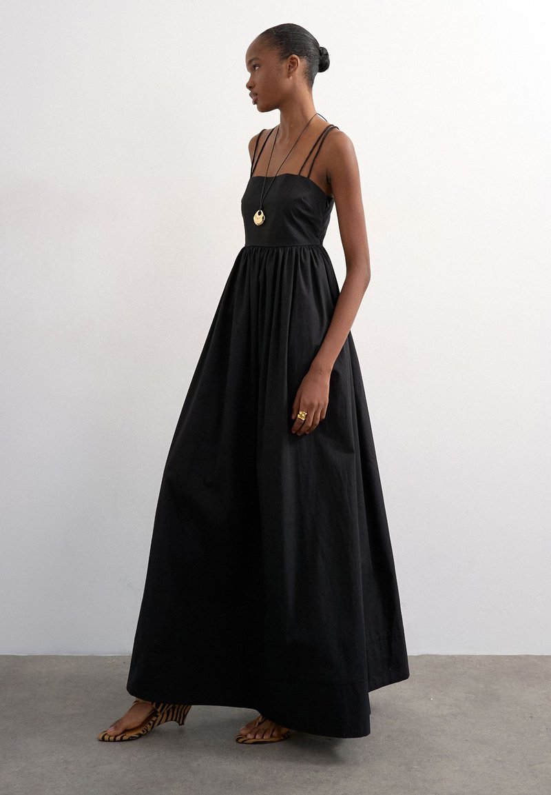 topshop backless dress STRAPPY BACK MAXI - Maxi dress - black Vintage 80s 90s Babydoll lsu Ruched backless maxi dress this timeless piece ensures Color:Strawberry