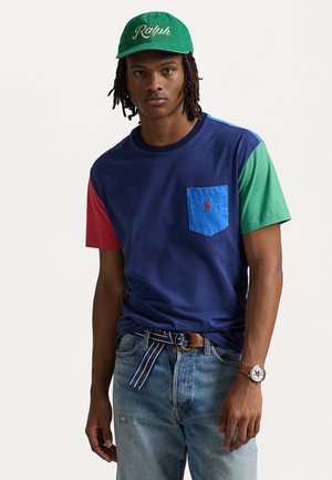 COLOR-BLOCKED JERSEY T-SHIRT - Print T-shirt - light navy/multi