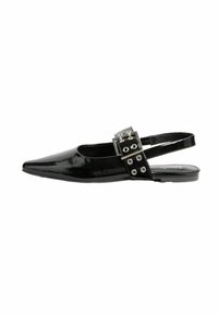 REGULAR FIT- BUCKLE POINTED TOE - Balerinos stiliaus laivutės su kulno dirželiu - black