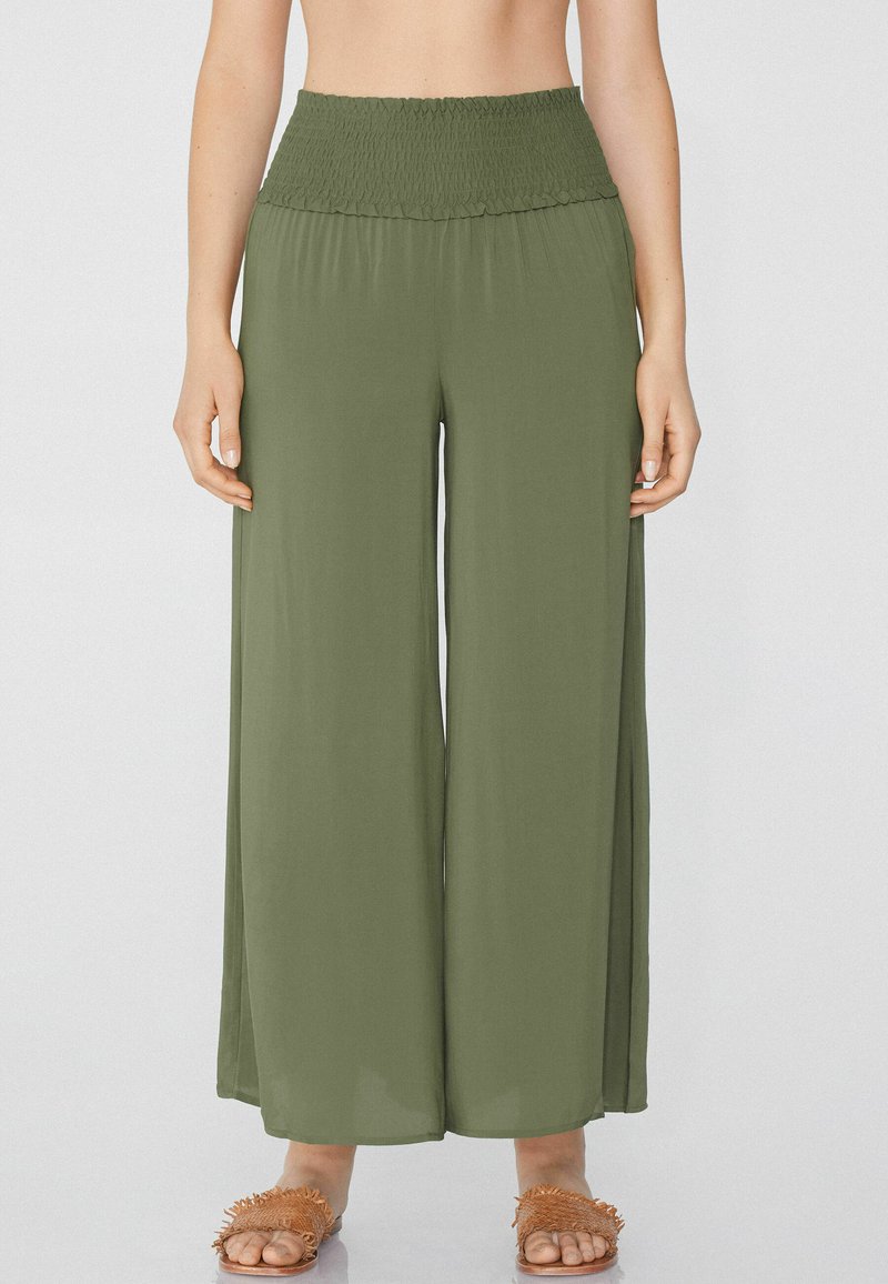 Tezenis GESMOKTE CROPPED - Kalhoty - grün w verde safari