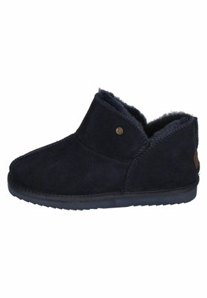 Black suede ankle boots with a soft interior lining, featuring a rounded toe, stitched details, and a textured rubber sole.